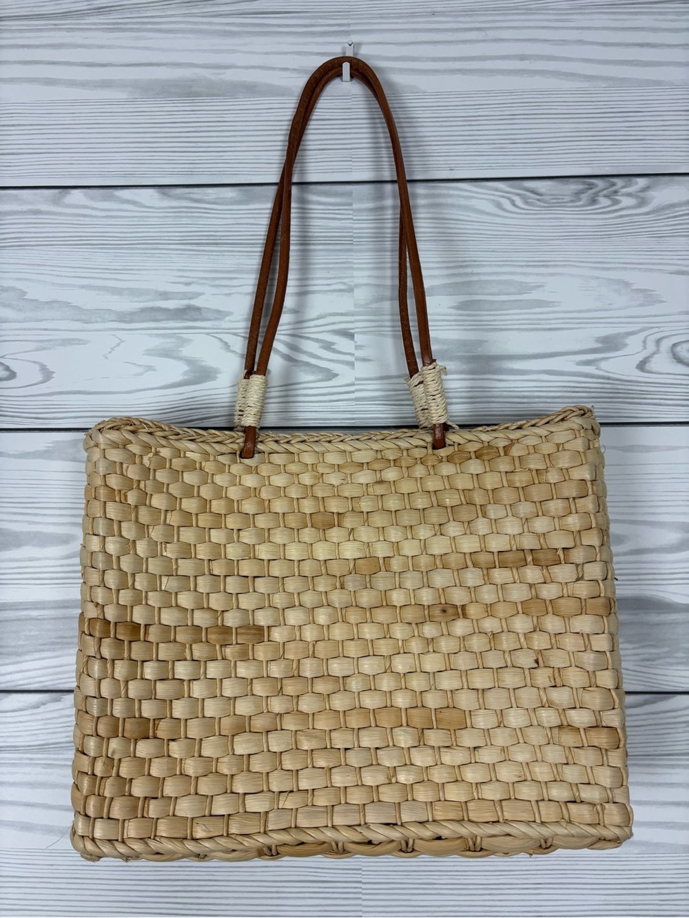 QVC Corn Husk Straw Bag American Flag Fourth of July Purse NWT - Picture 6 of 9